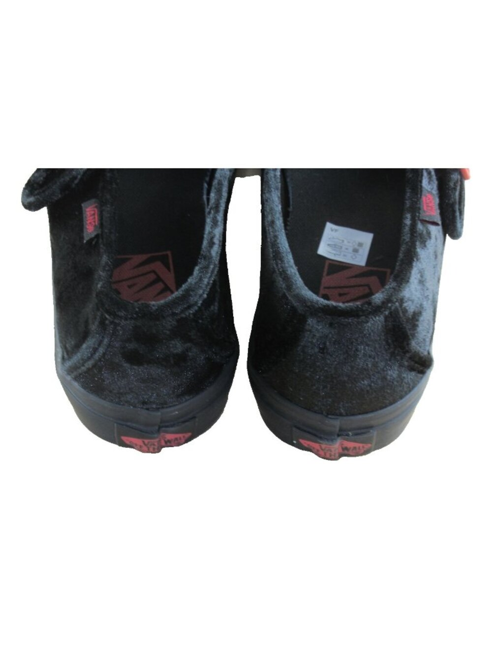 Vans Women's Mary Jane Hearts Black Red Velvet adjustable Sneakers Size 8 NEW - Picture 5 of 6